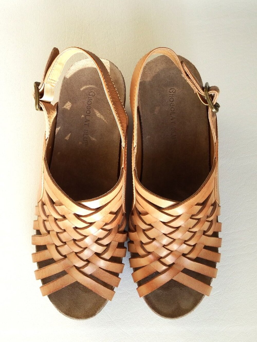 Chocolat Blu Woven Leather Sandals Size 36